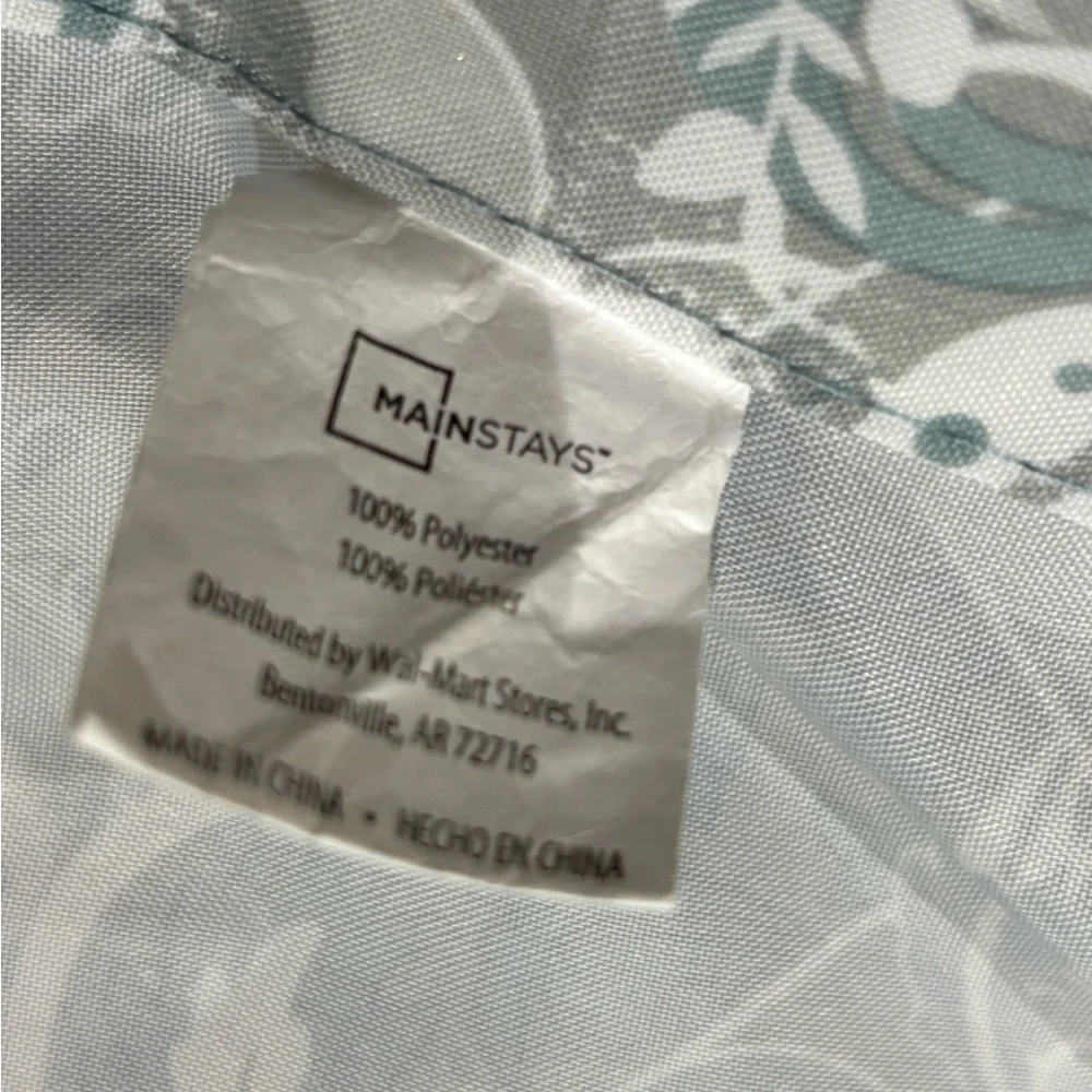 Mainstay Shower Curtain Elegant Paisley in Gray Light Teal & White 71” 68” Silky